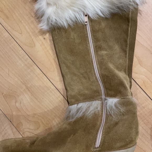 Coach Suede Fur Trimmed Wedge Boots - Picture 7 of 9